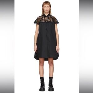 Sacai Black Mesh Panel Dress